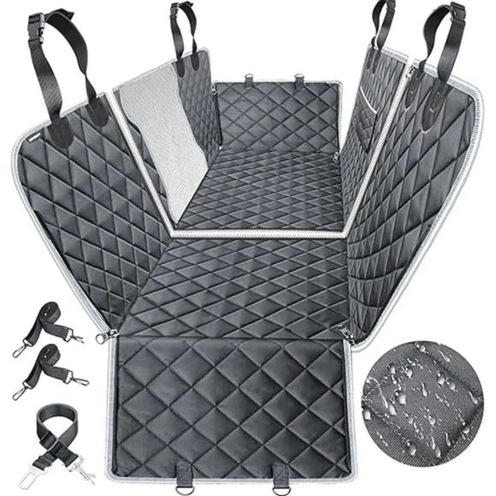 6-in-1 Dog Car Seat Cover for Back Seat, Waterproof Dog Car Hammock 40/60 Split